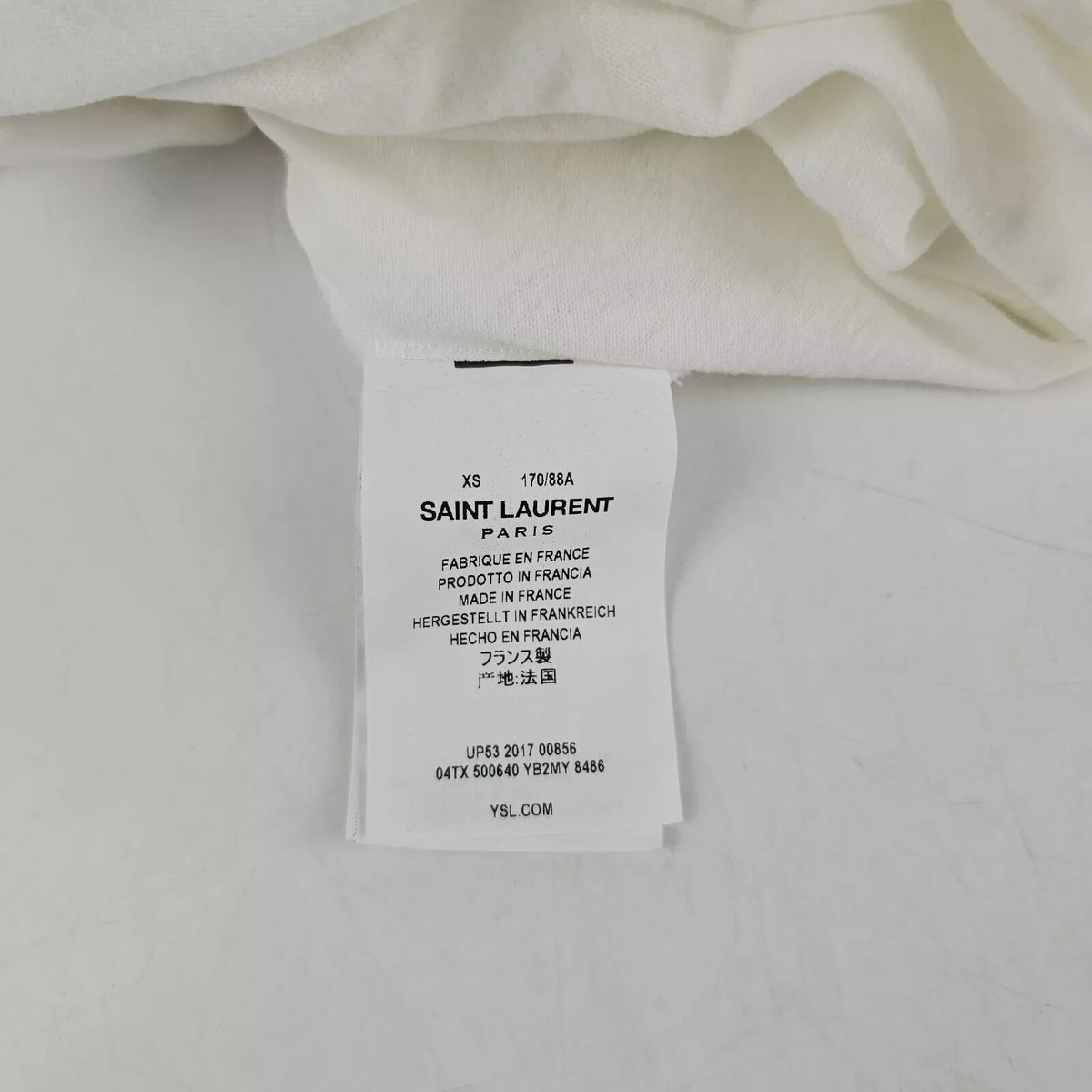 SAINT LAURENT Men's White Waiting For Sunset T-shirt New Size XS