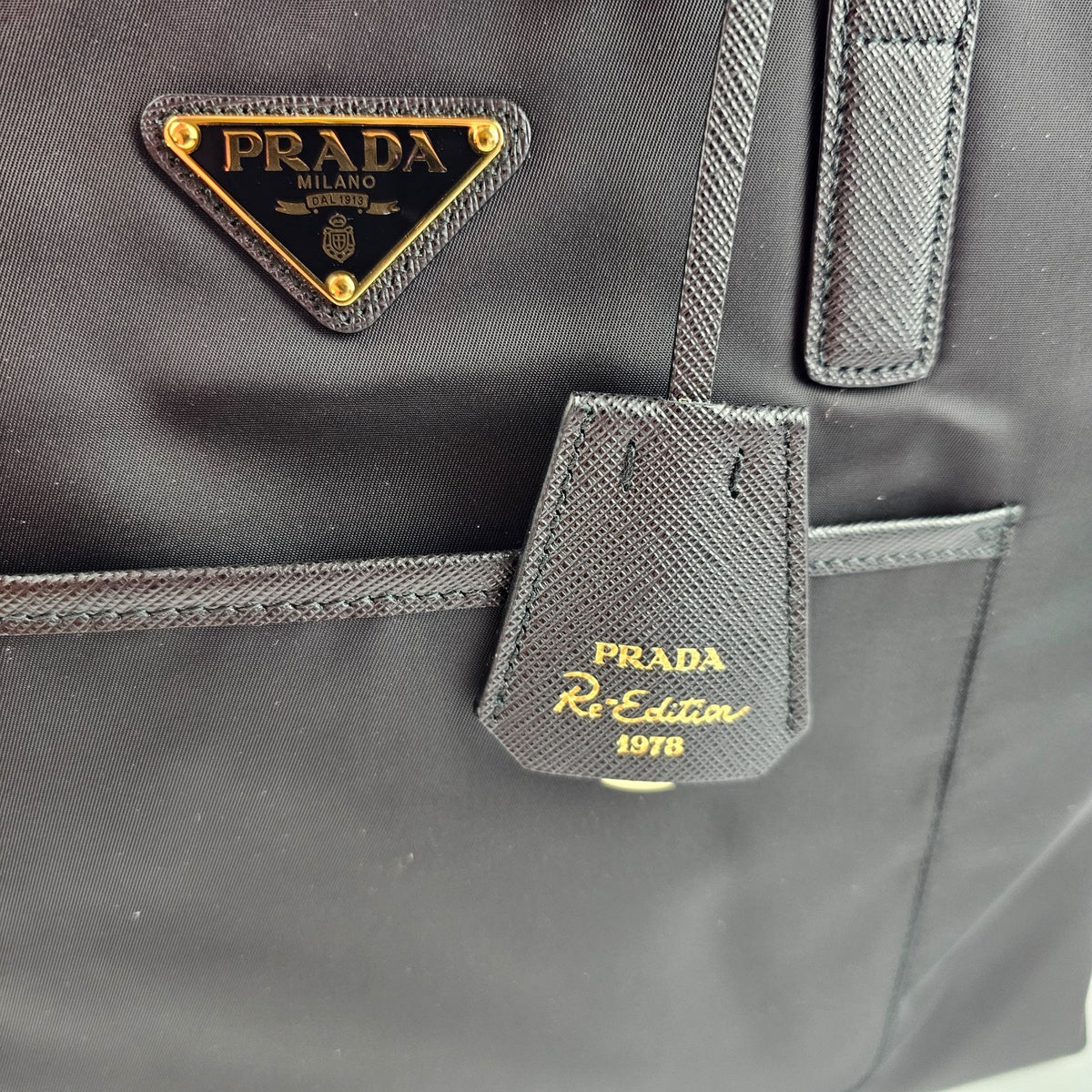 PRADA Re-Edition 1978 $2050 Medium Black Re-Nylon Tote Bag New And Authentic