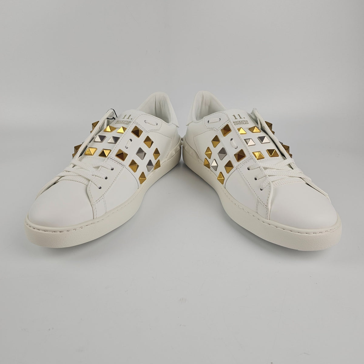 VALENTINO GARAVANI Rockstud Untitled White/Gold Sneakers New & Authentic