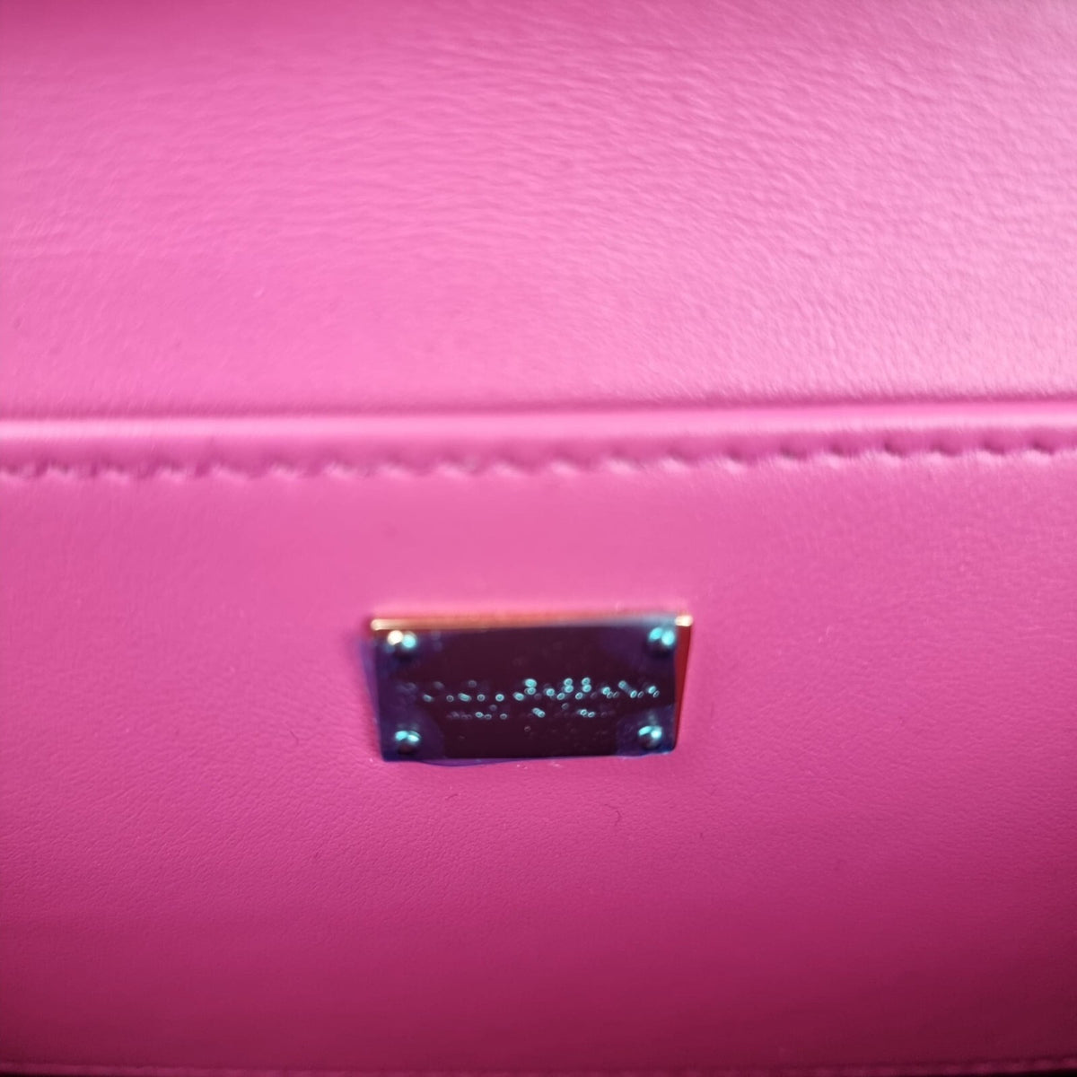 DOLCE&GABBANA Embossed Pink Leather Shoulder Bag New