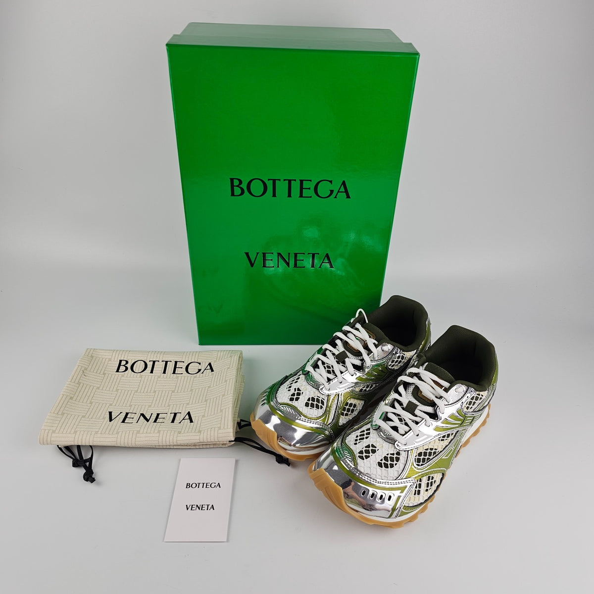 BOTTEGA VENETA Orbit $1050 Mud/White Sneakers New & Authentic