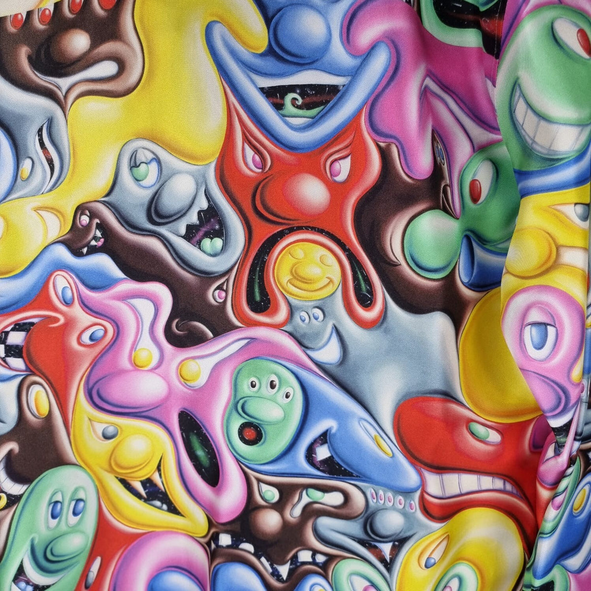 Dior Homme x Kenny Scharf Silk Multicolor Shirt Size 39 New