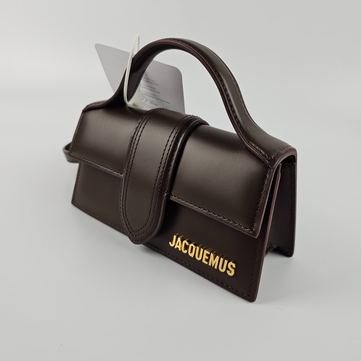 JACQUEMUS The Bambino $820 Brown Leather Flap Small Shoulder Bag New/Authentic