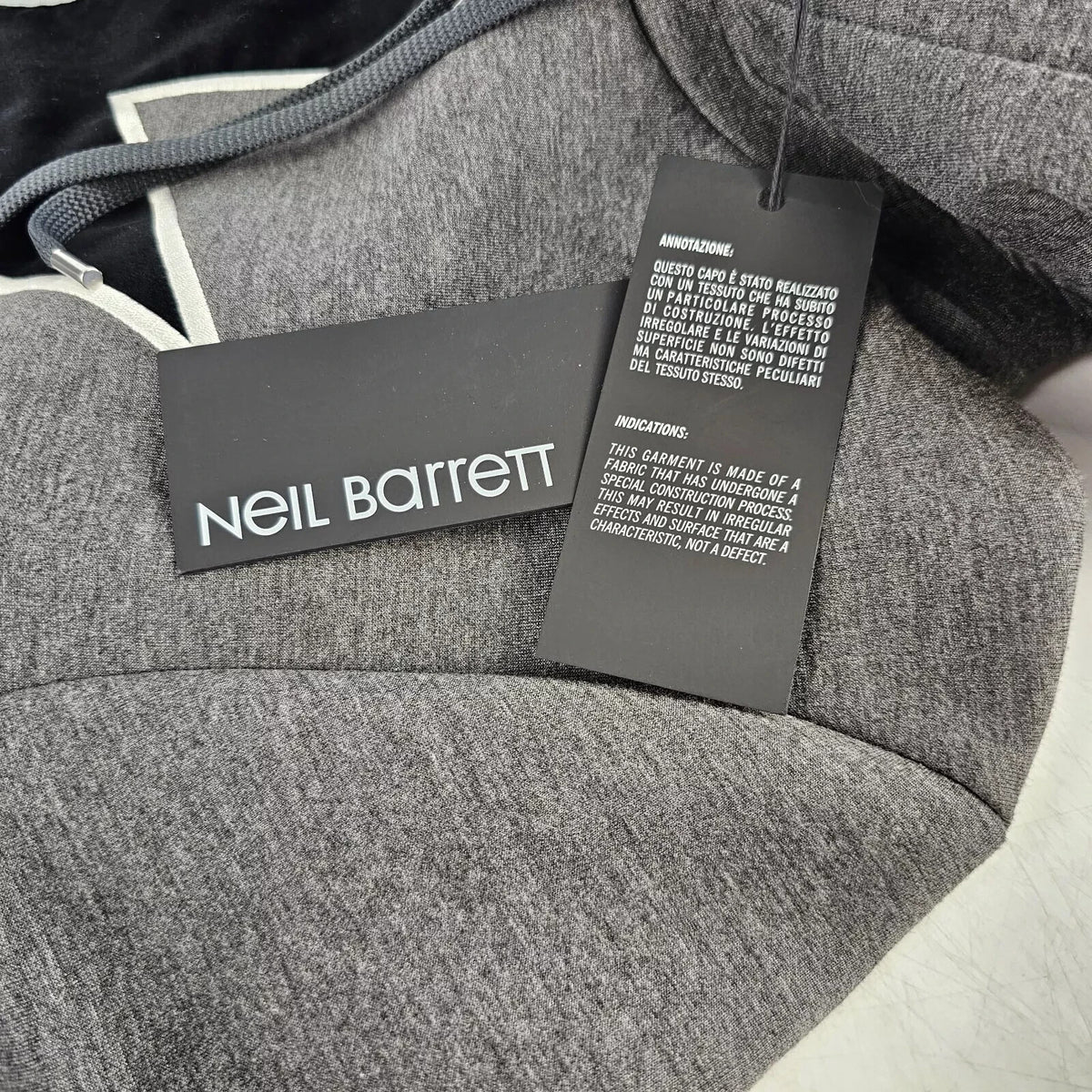 Neil Barrett Men's Gray Neoprene Sweatshirt New Size XXS