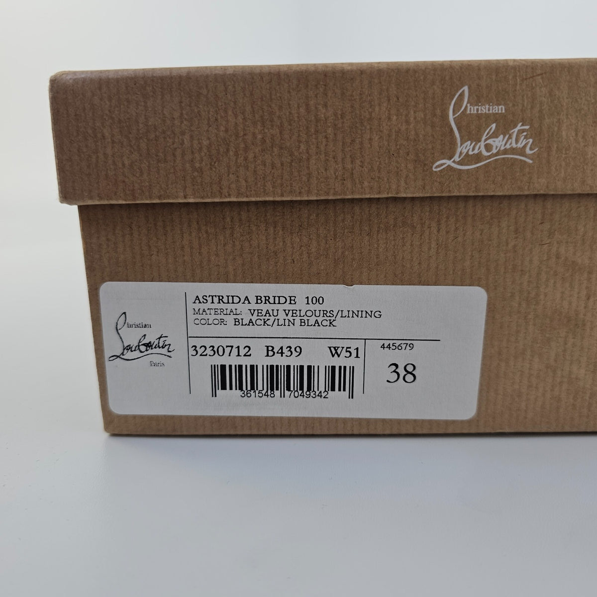 CHRISTIAN LOUBOUTIN Astrida Bride 100mm Black Suede Pumps New Size 38 US 8