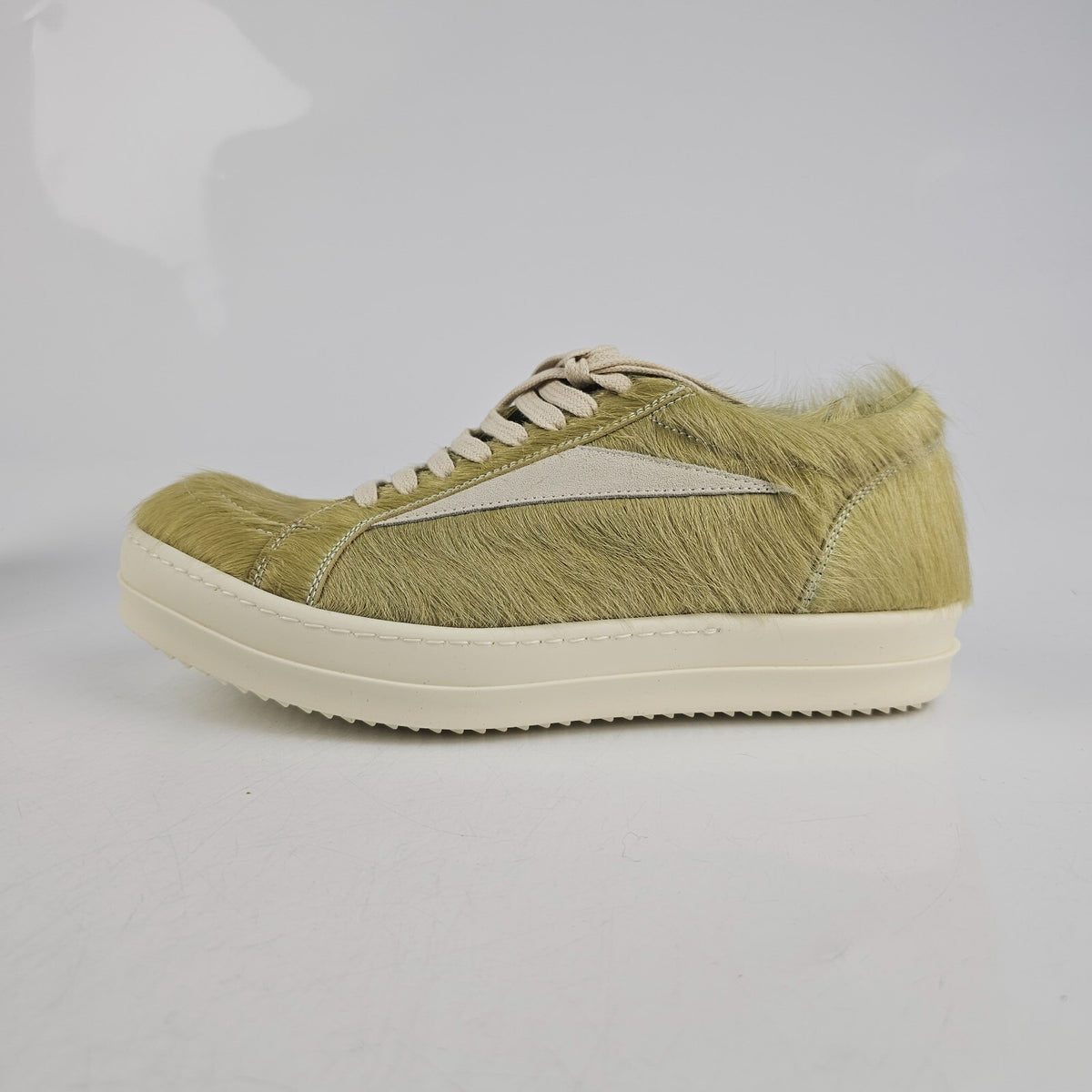 RICK OWENS Dirty Acid/Milk Vintage Leather Low Top Sneakers New Size 40.5 US 7.5