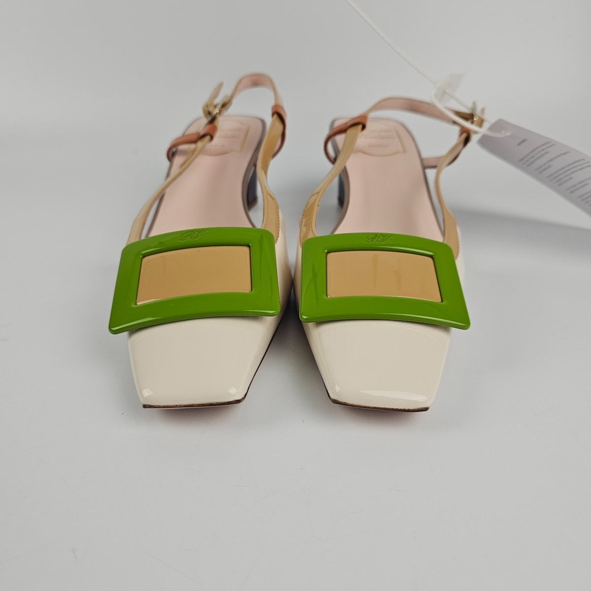 ROGER VIVIER Belle Vivier Multicolor Patent Leather 45mm Pumps Size 39 US 9