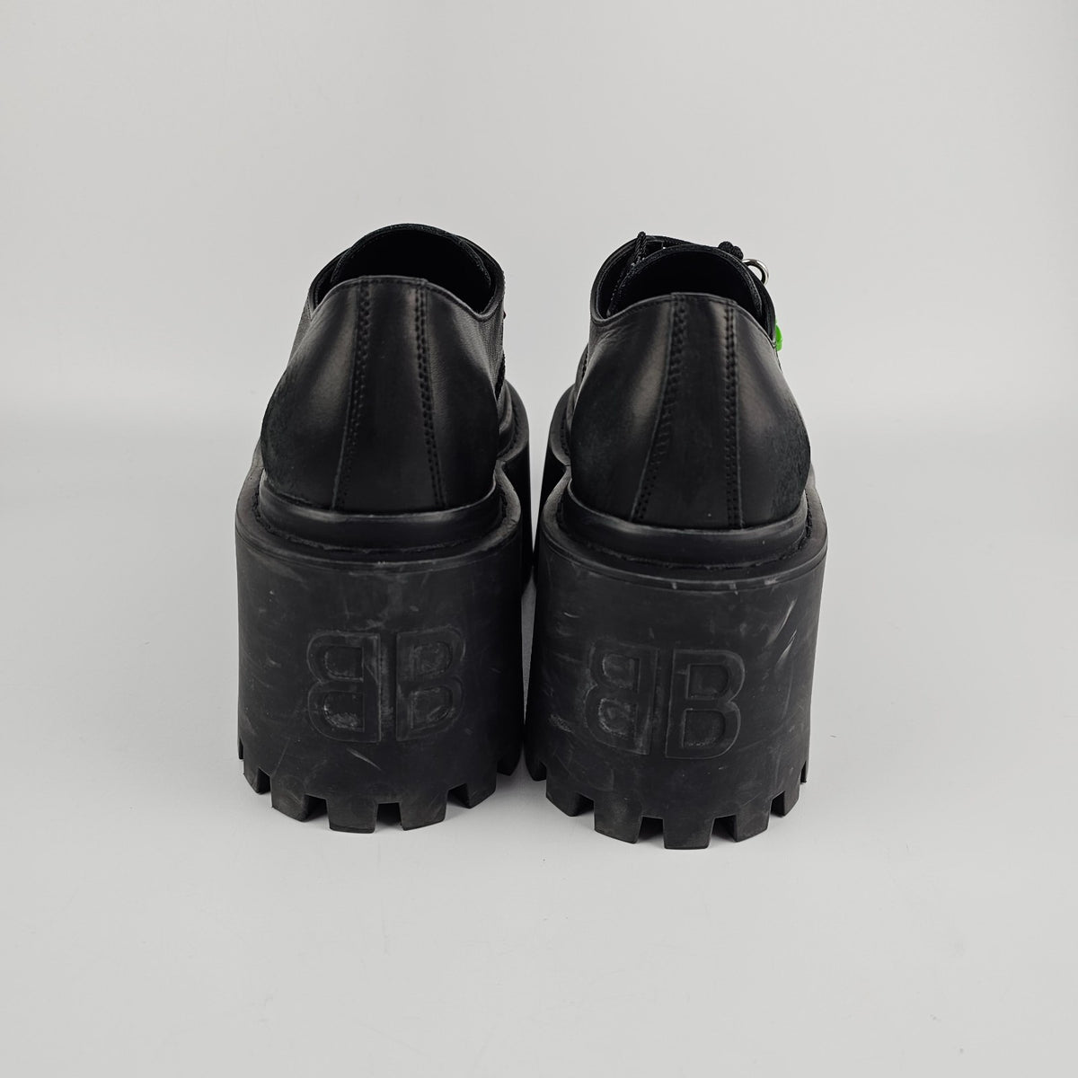 BALENCIAGA Strike Platform With Charms $1450 Black Derby Shoes New & Authentic