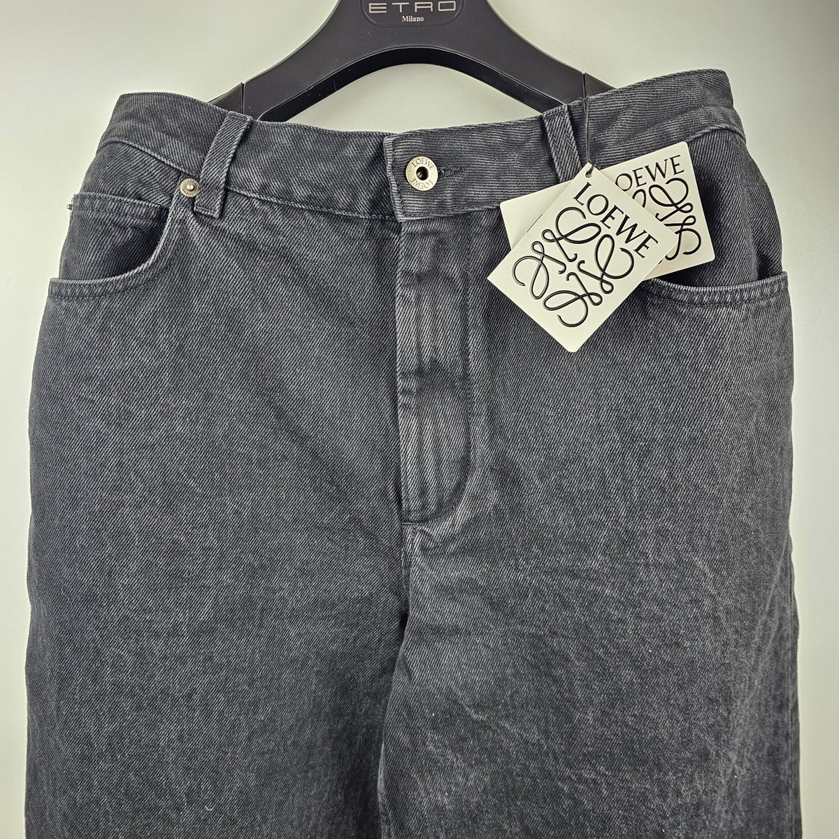 LOEWE Baggy Black Cotton Jeans New & Authentic