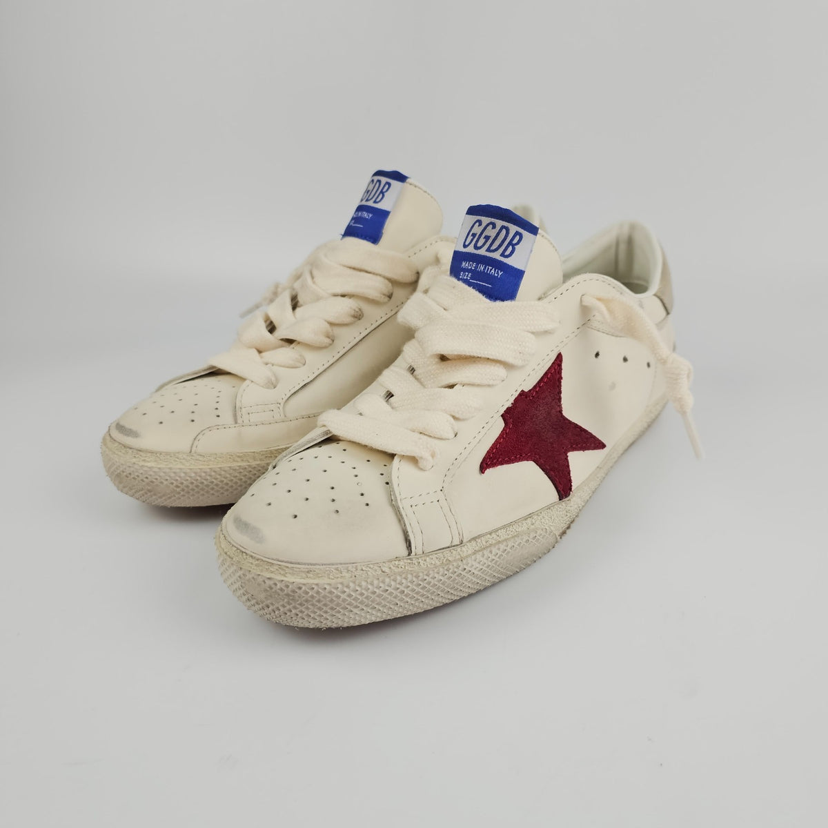 GOLDEN GOOSE Super Star Men's White/Red Sneakers New