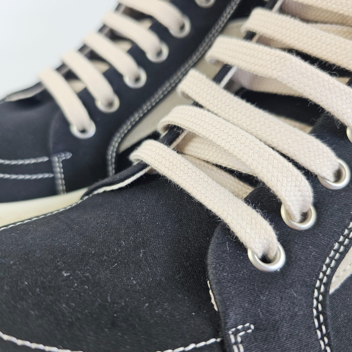 RICK OWENS DRKSHDW Vintage Black Canvas High Top Sneakers New Size 40 US 7