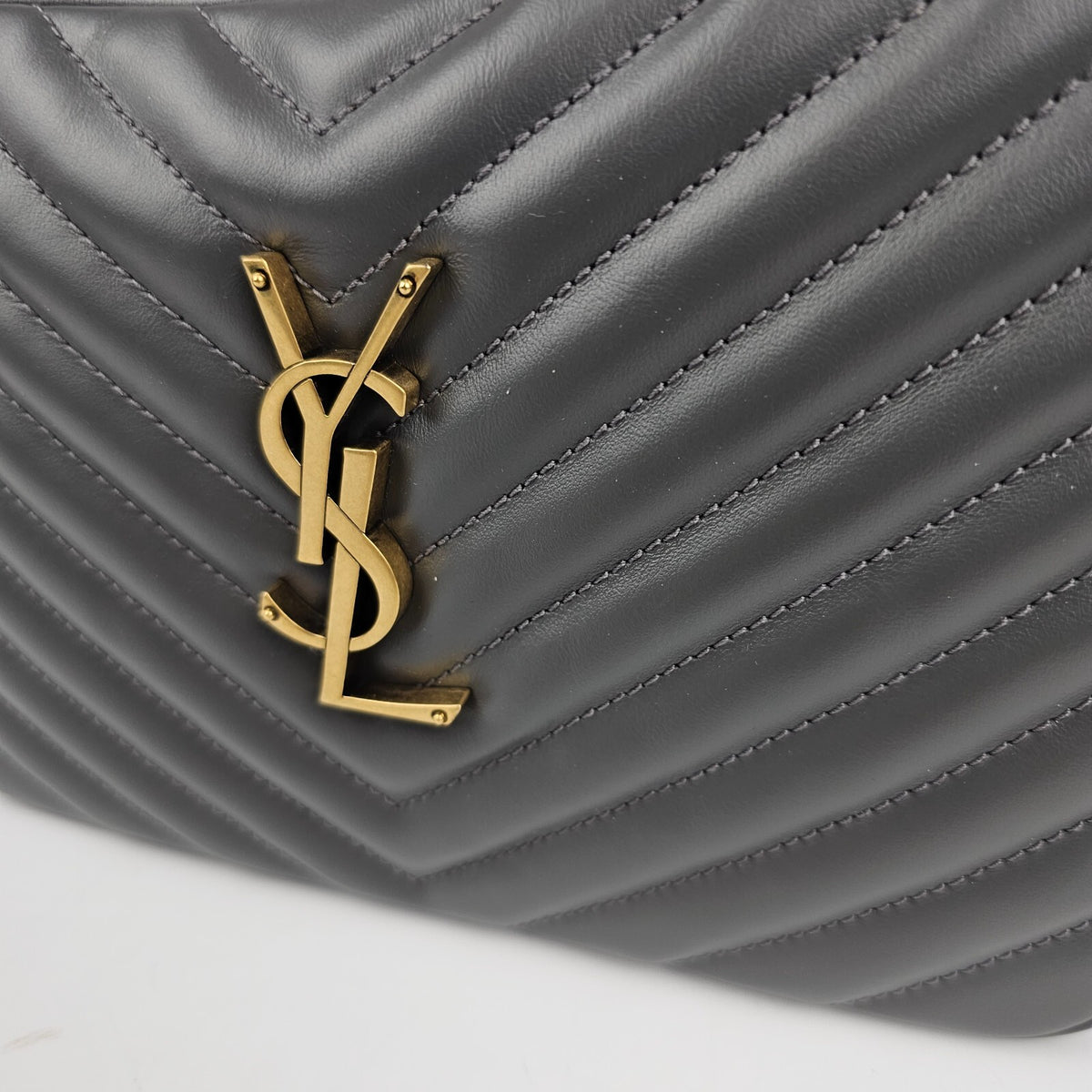 SAINT LAURENT Lou Storm Leather Camera Bag New