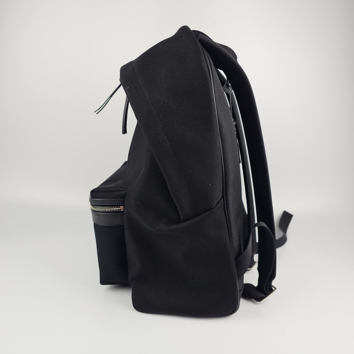 Saint Laurent City Men's Black Embroidered Canvas Backpack New