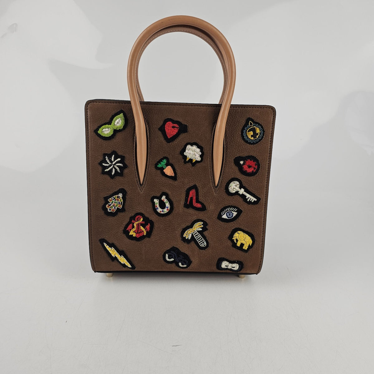 CHRISTIAN LOUBOUTIN Paloma Brown Bag New