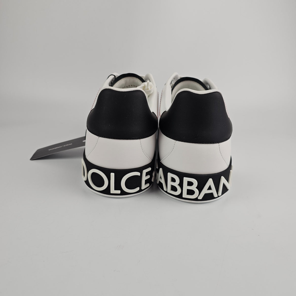 DOLCE&GABBANA Men's Portofino White/Black Leather New & Authentic