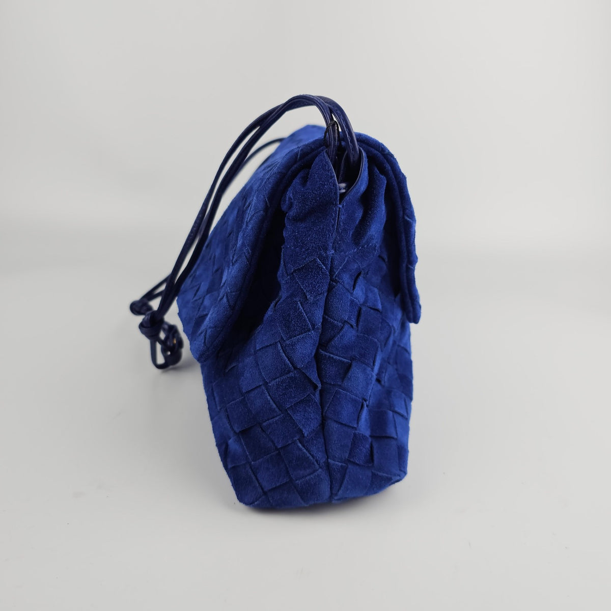 BOTTEGA VENETA Giorno $3500 Blue Royal Suede Shoulder Bag New & Authentic
