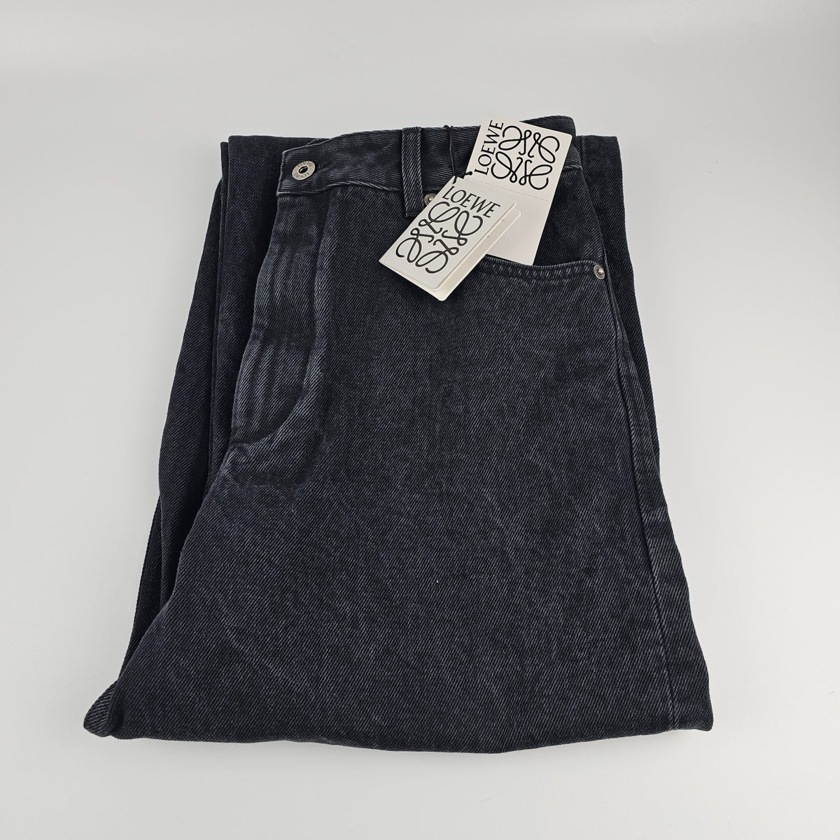 LOEWE Baggy Black Cotton Jeans New & Authentic