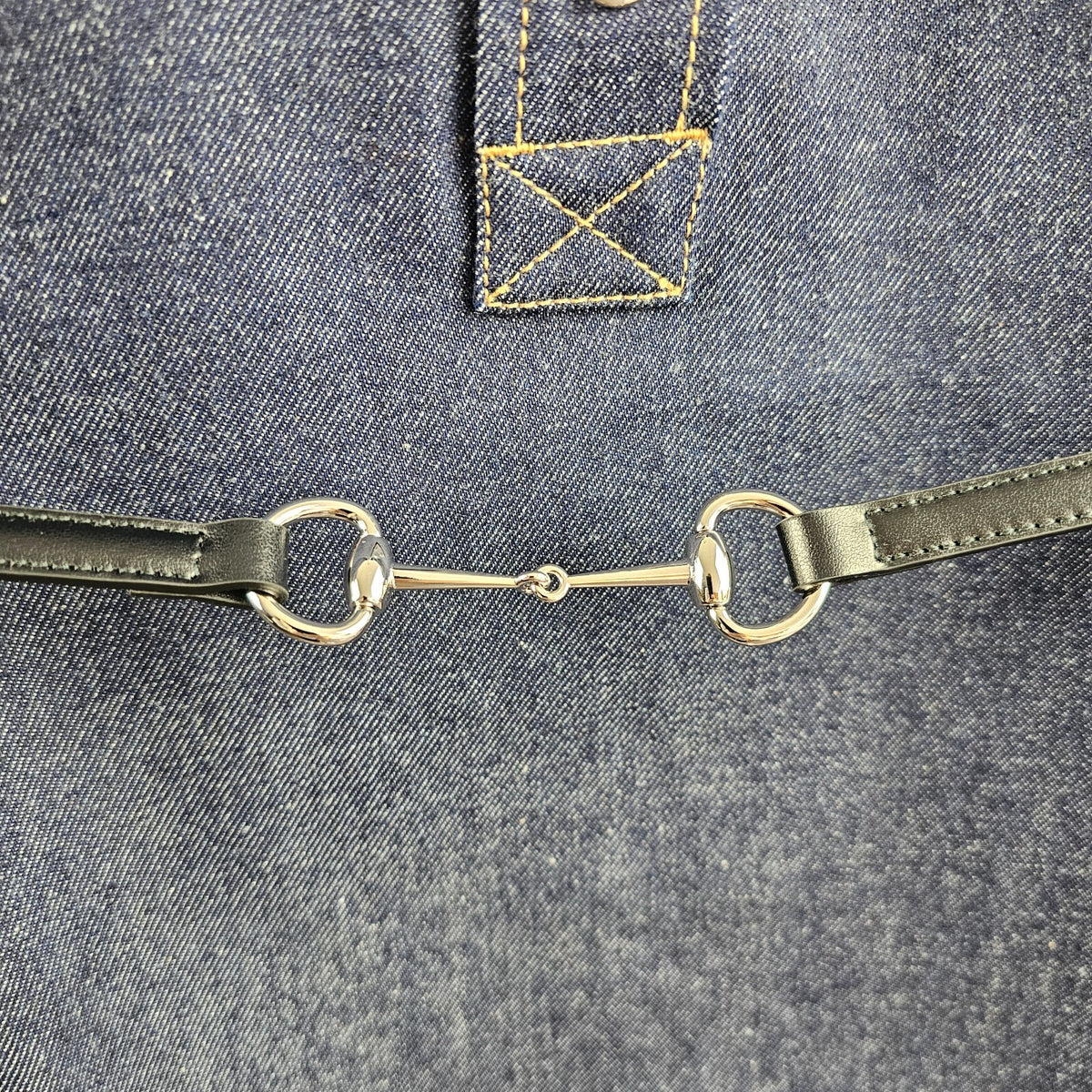 GUCCI $2800 Dark Blue Denim With Horsebit Mini Dress New & Authentic