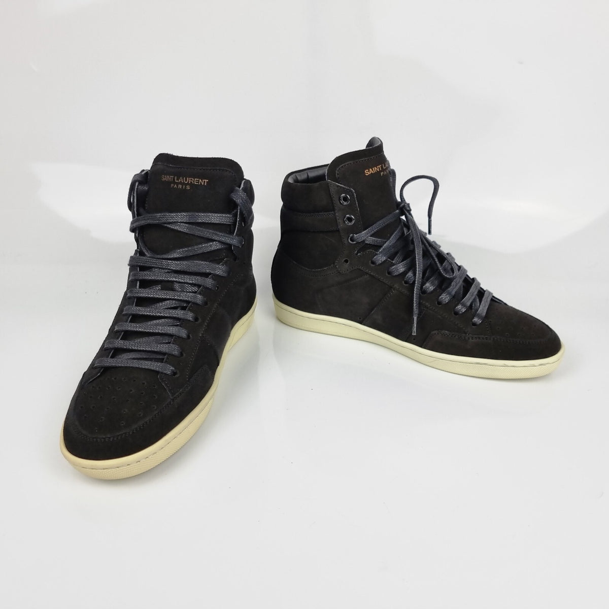 SAINT LAURENT Men's SL10H Black Suede High Top Sneakers New Size 39 US 6