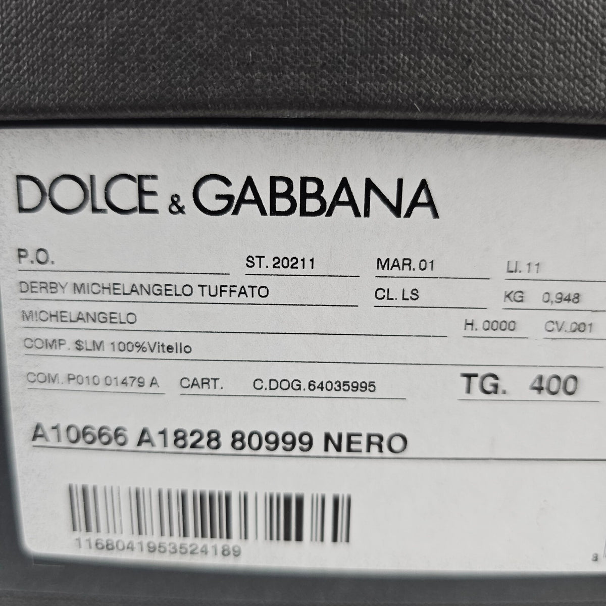 DOLCE&GABBANA Black Derby Shoes New Size 40 US 7