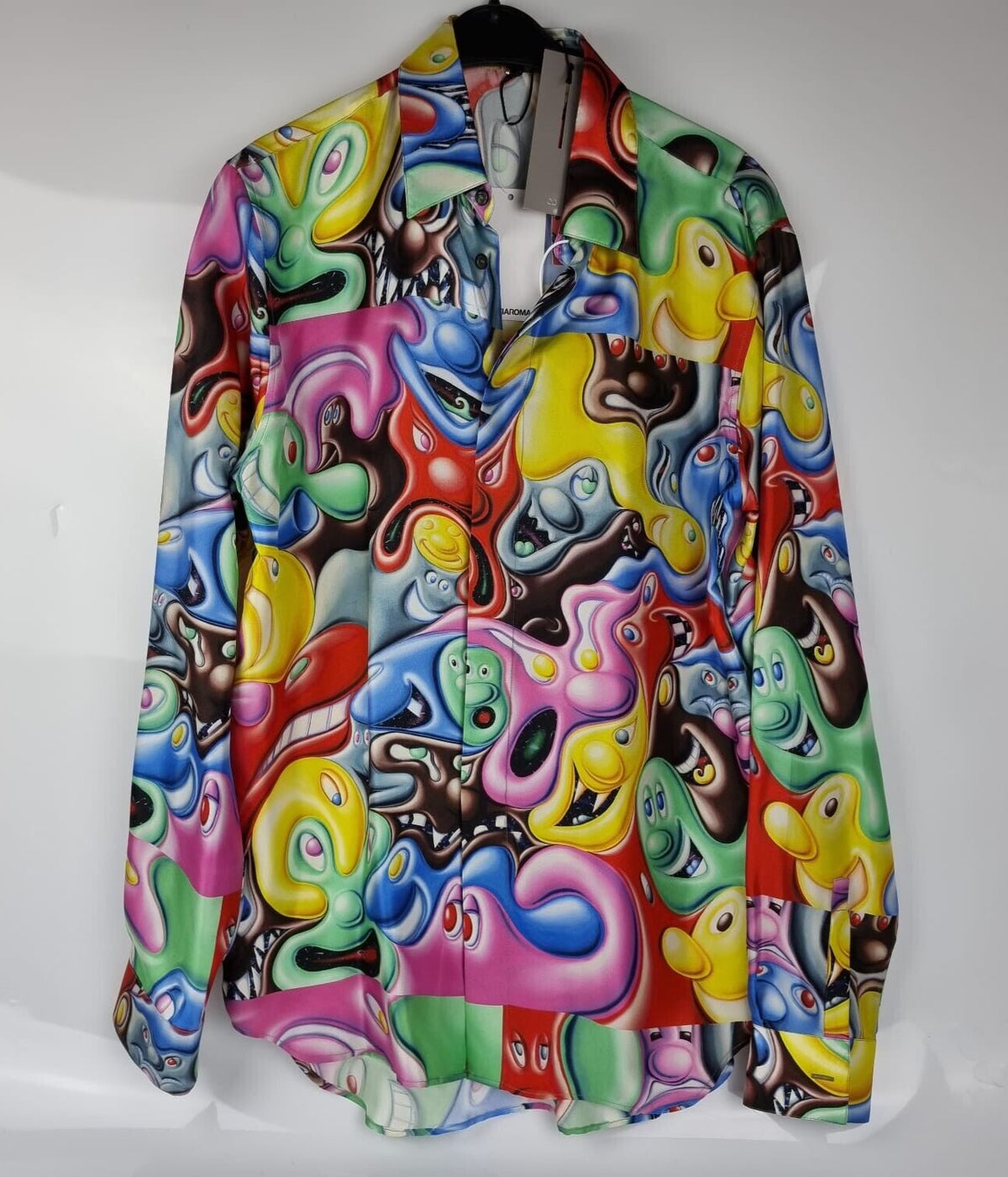 Dior Homme x Kenny Scharf Silk Multicolor Shirt Size 39 New