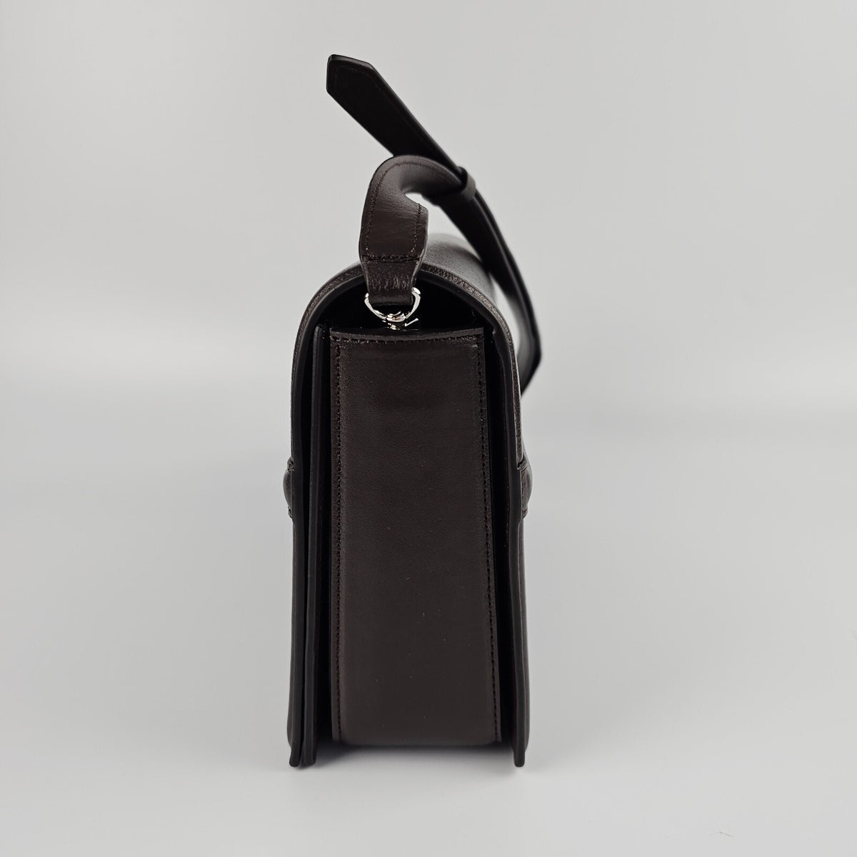 TOTEME T-Flap Coffee Brown Leather Shoulder Bag