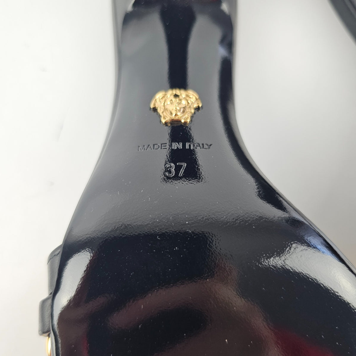 VERSACE Chain 70mm Black Mules New Size 37 US 7