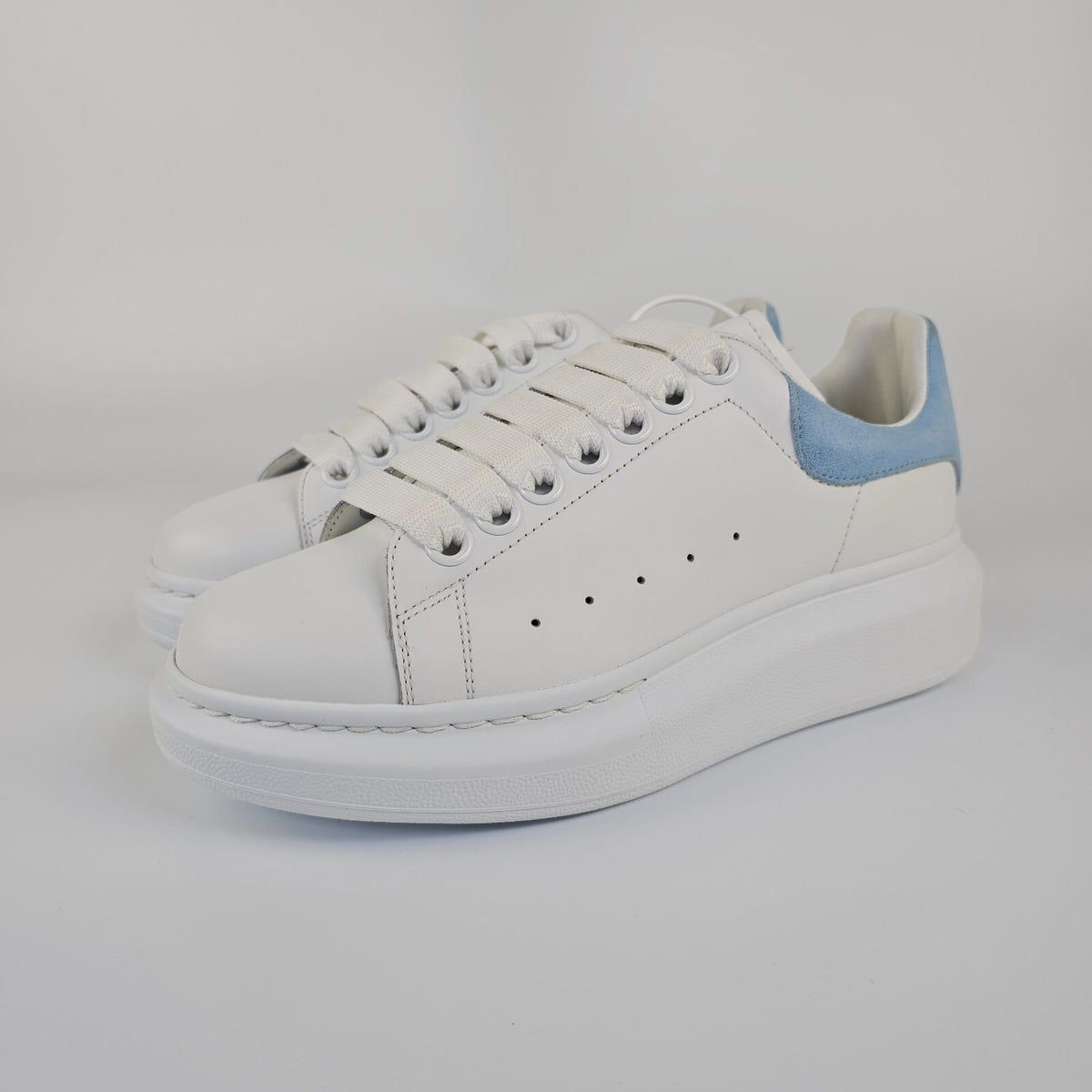 ALEXANDER MCQUEEN Oversized Women's White And Blue Sneakers New
