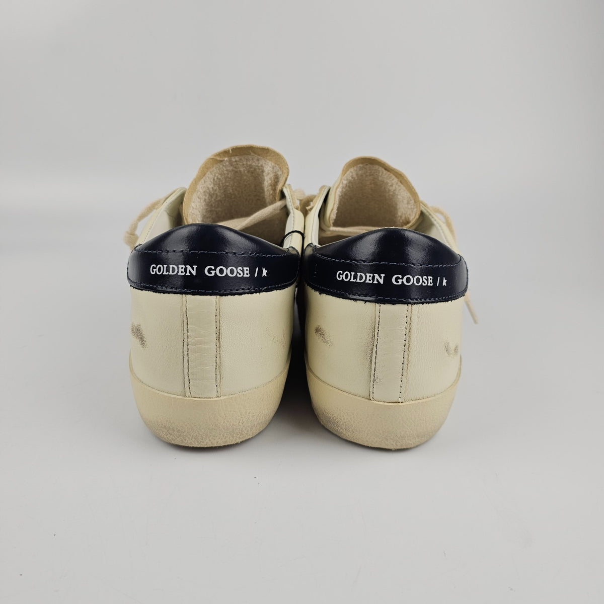 GOLDEN GOOSE Super Star Men's White/Night Blue Sneakers New
