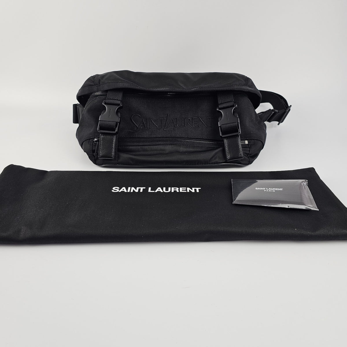 SAINT LAURENT Nylon $2000 Black Crossbody Bag New And Authentic