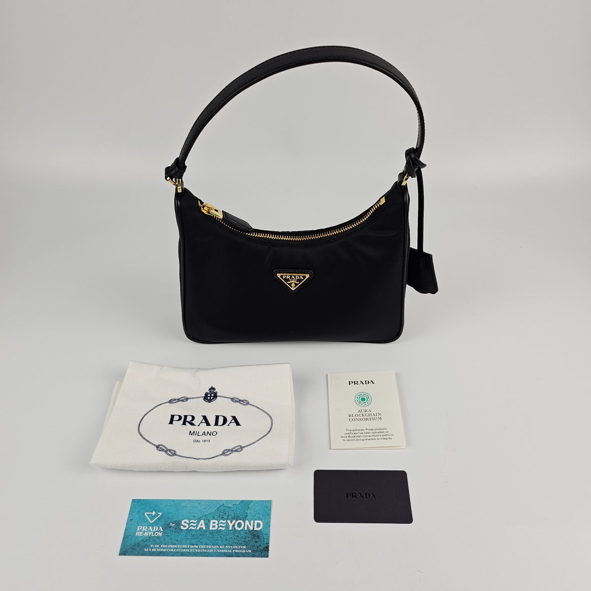 PRADA $1390 Black Re-Edition 2005 Mini Shoulder Bag New & Authentic