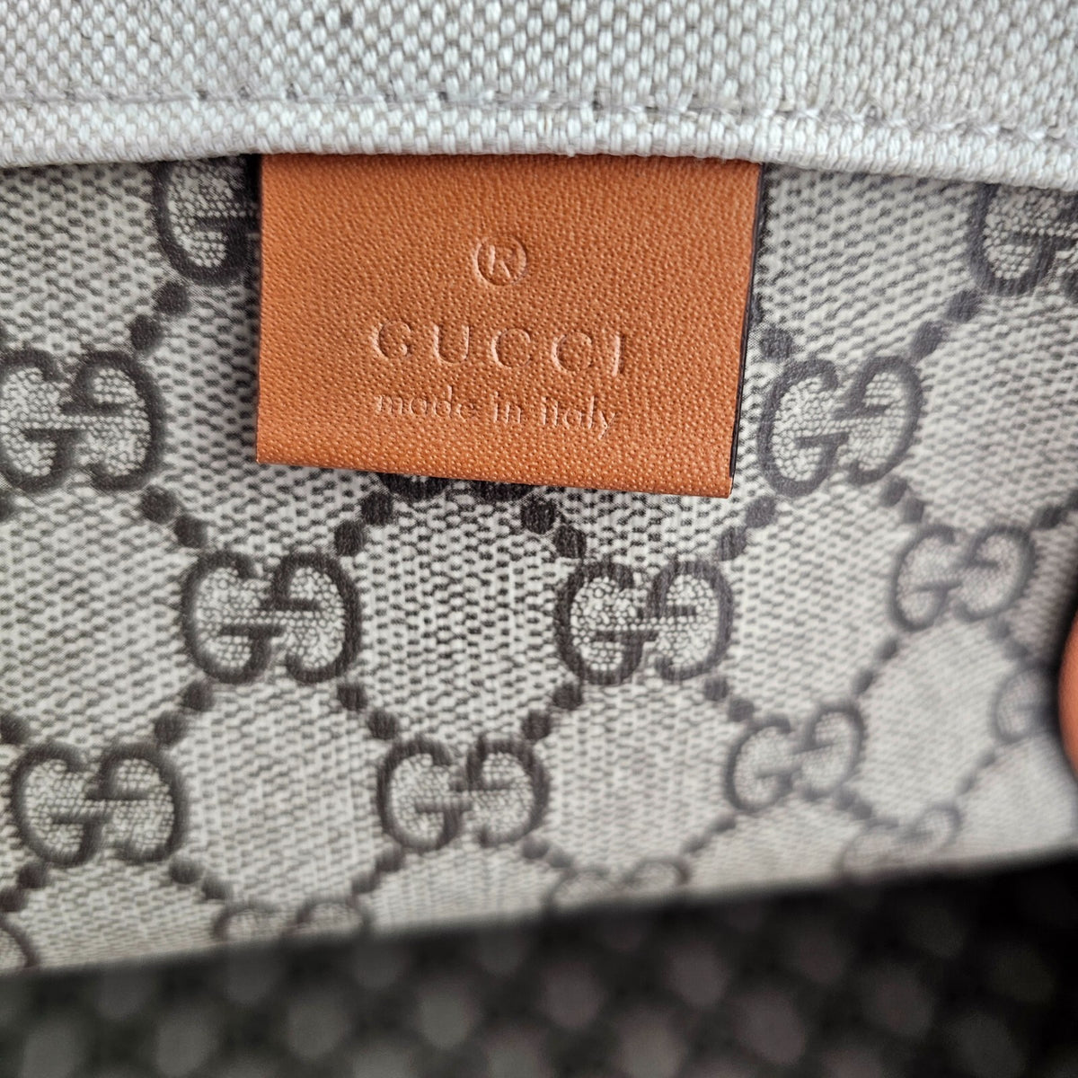 GUCCI Maxi $2450 Beige Cotton Tote Bag New And Authentic