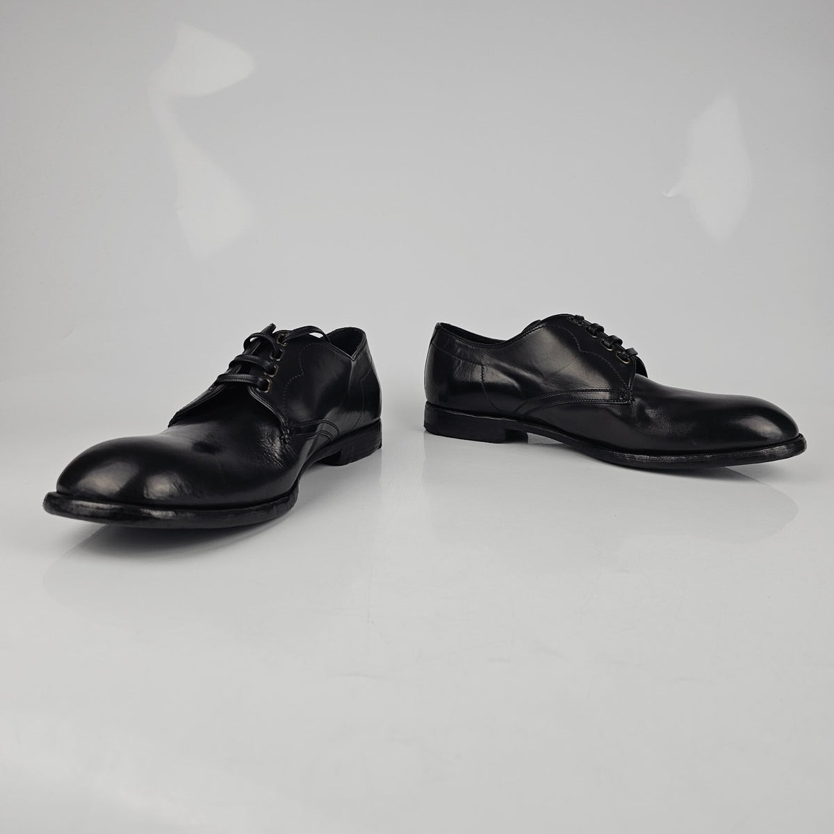 DOLCE&GABBANA Black Derby Shoes New Size 39 US 6