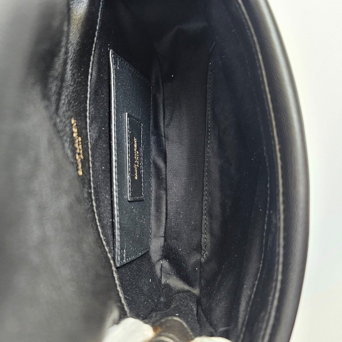 SAINT LAURENT Jamie 4.3 Mini Black And Gold Leather Shoulder Bag New