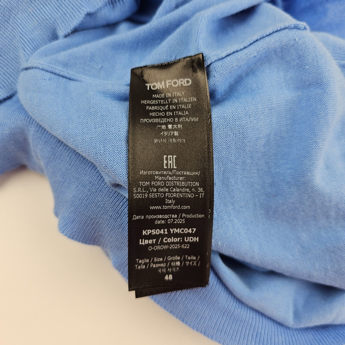 TOM FORD Light Blue Silk Shirt New & Authentic