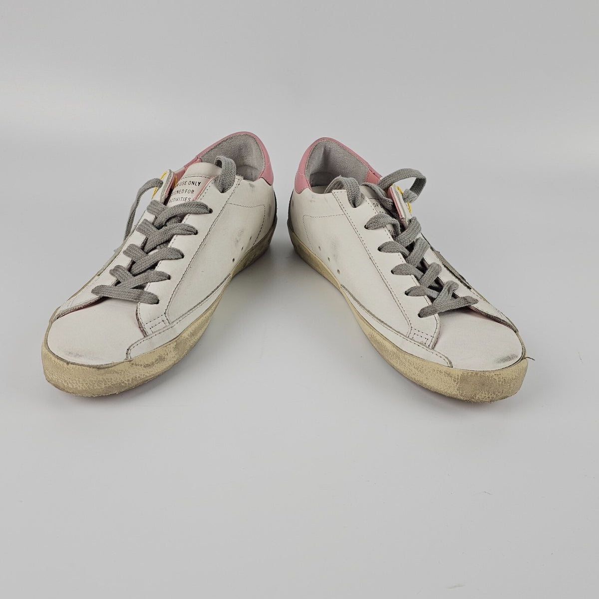 GOLDEN GOOSE Super Star Women's White/Pink Leather Sneakers New