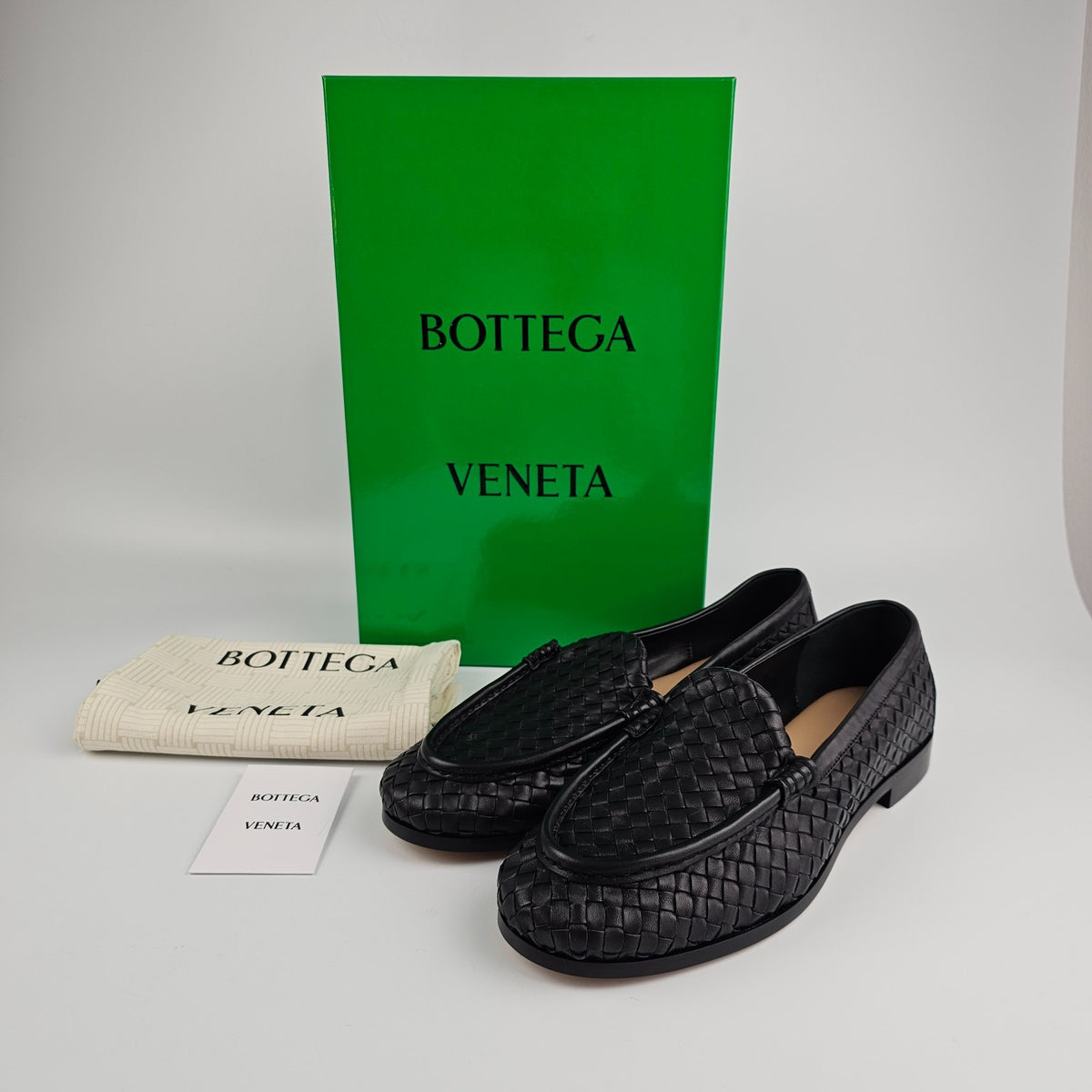 BOTTEGA VENETA Silenzio $1550 Black Loafers New & Authentic
