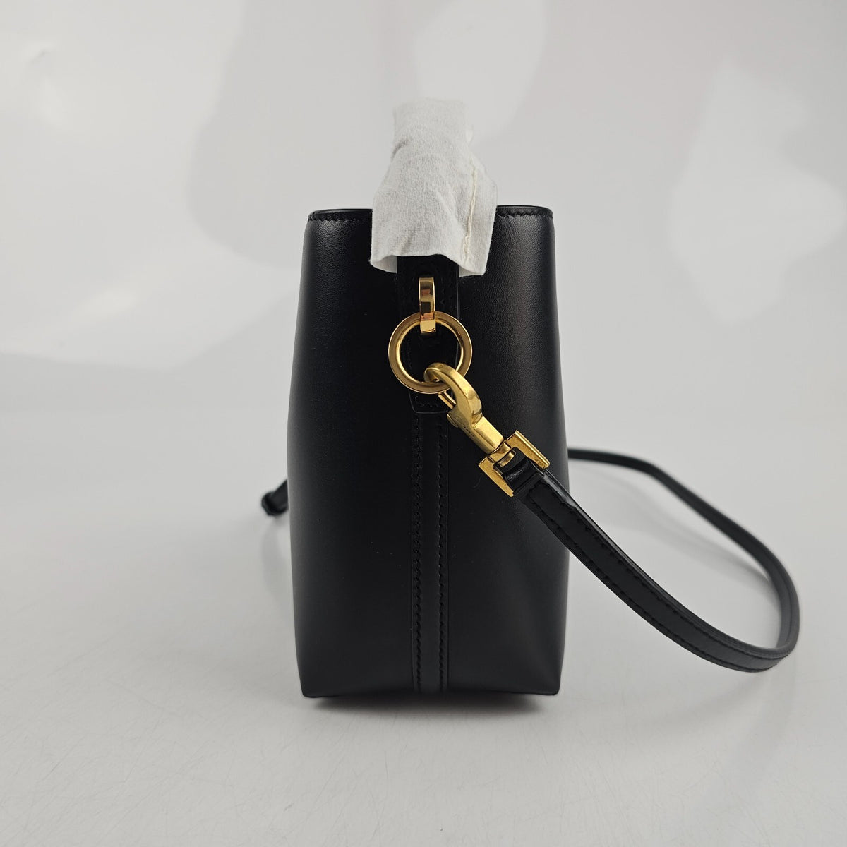 SAINT LAURENT Le 37 Mini $2300 Black Leather bucket Bag New & Authentic