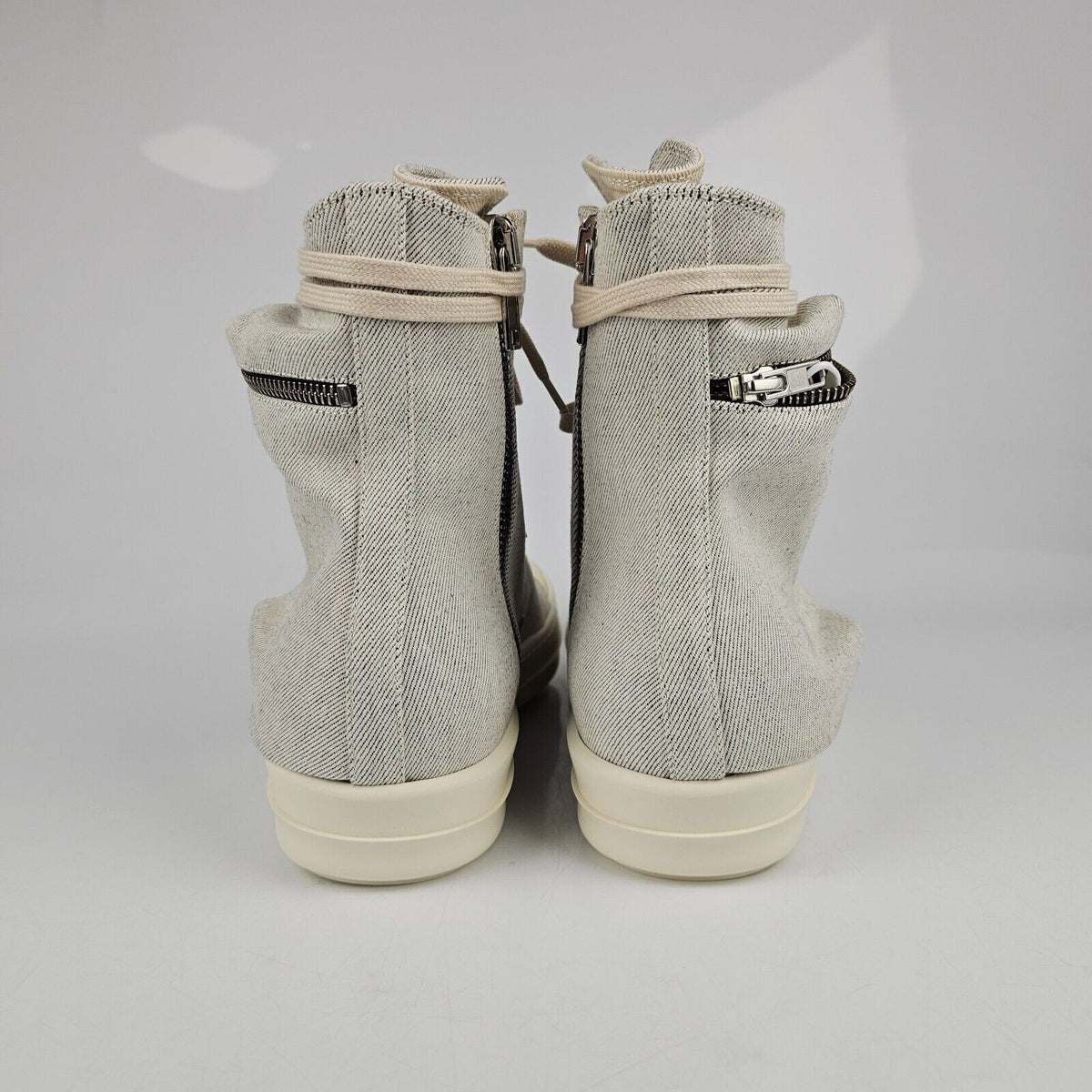 RICK OWENS DRKSHDW Ramones Cargo Melange/Milk High Top Sneakers New Size 42.5