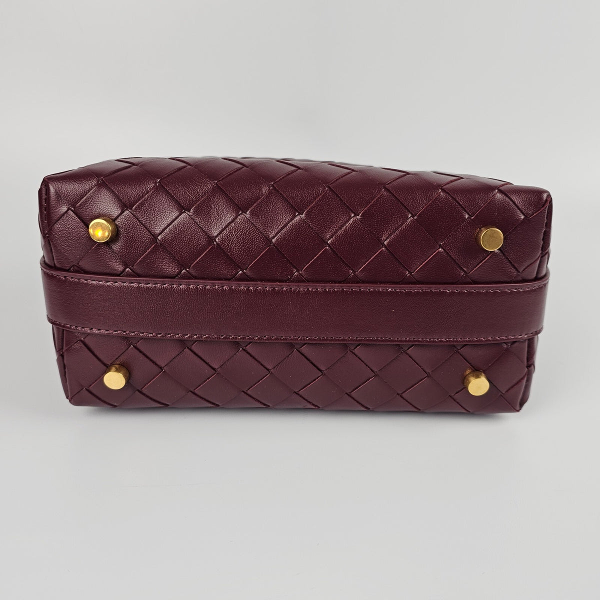 Bottega Veneta Wallace Mini $2850 Barolo Leather Shoulder Bag New/Authentic