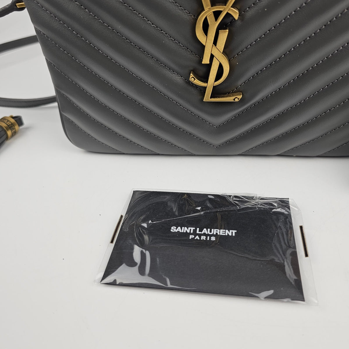 SAINT LAURENT Lou Storm Leather Camera Bag New