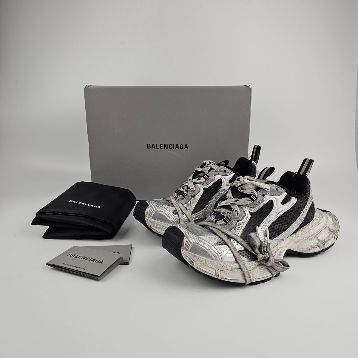 BALENCIAGA 3XL Gradient $1250 Men's Black/Gray/White Sneakers New And Authentic