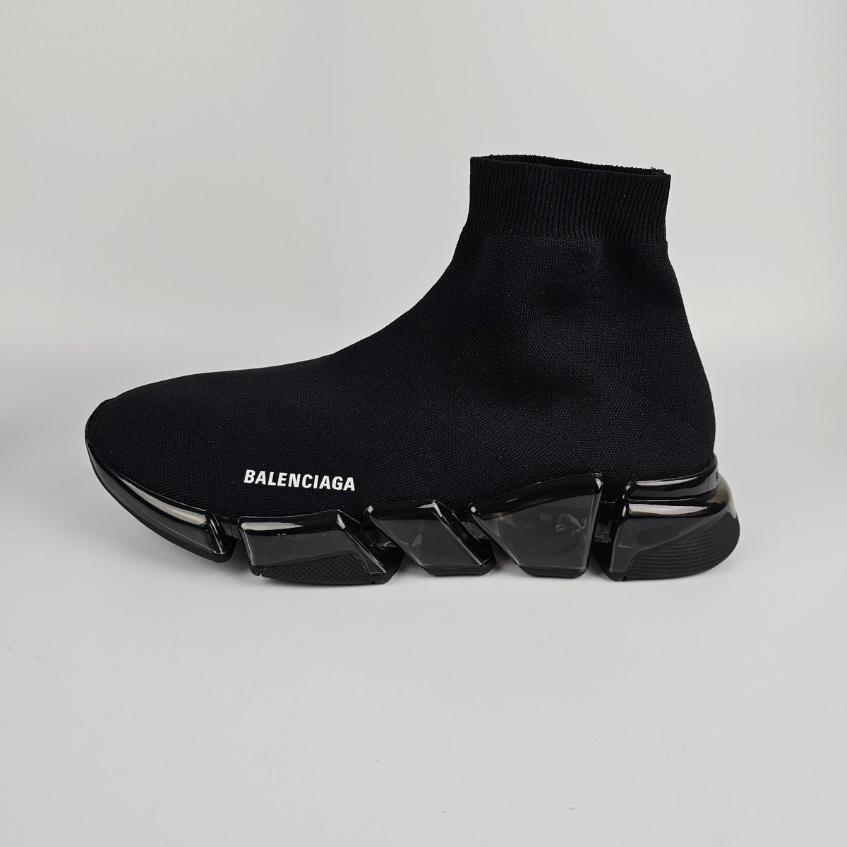 BALENCIAGA Speed 2.0 Full Clear Sole $1100 Men's Black Sneakers New & Authentic