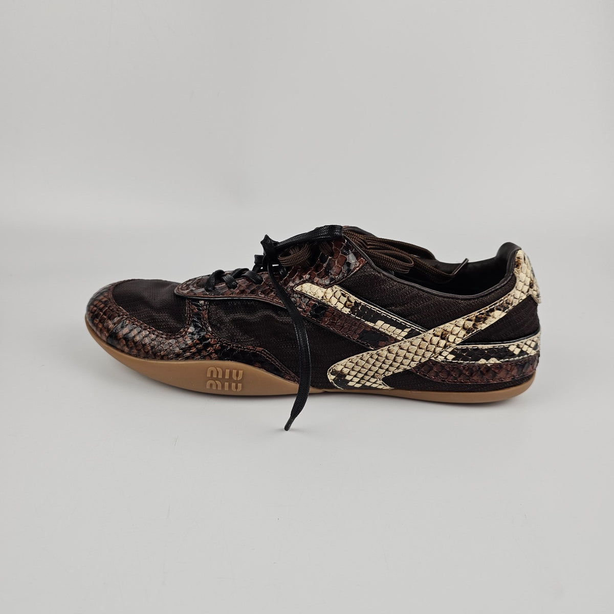 MIU MIU Gymnasium $1350 Tabacco Sneakers New & Authentic