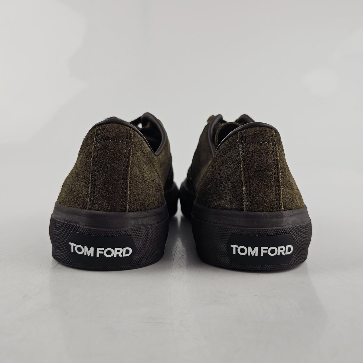 TOM FORD Cambridge Ark Olive Suede Low Top Sneakers New Size US 7 EU 40