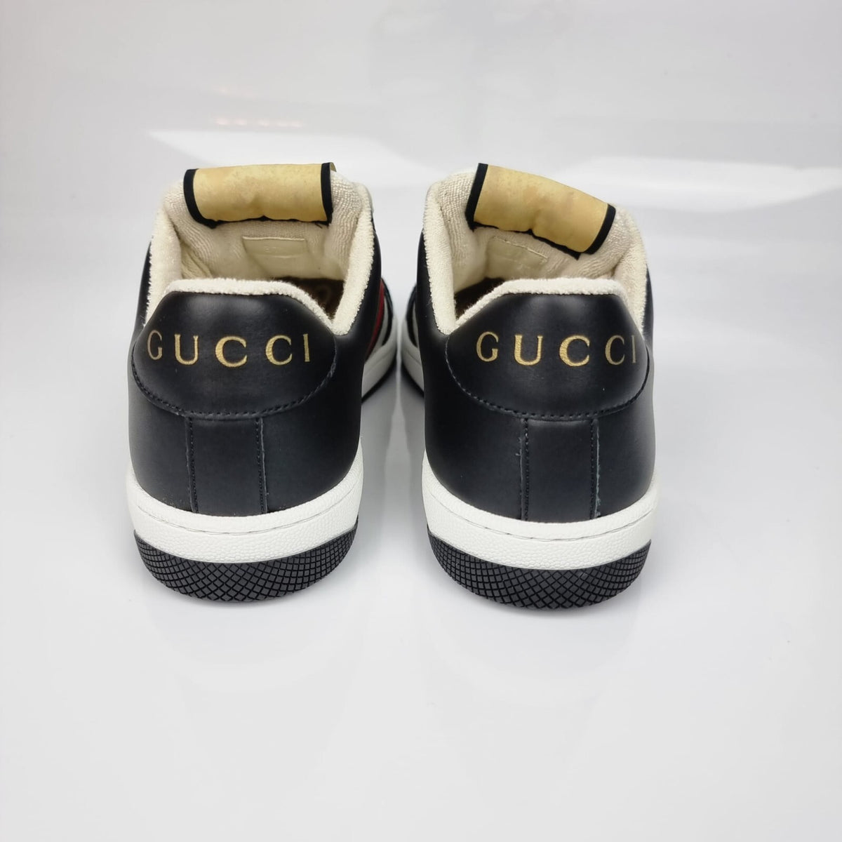 Gucci Women's Screener Black And White Sneakers New