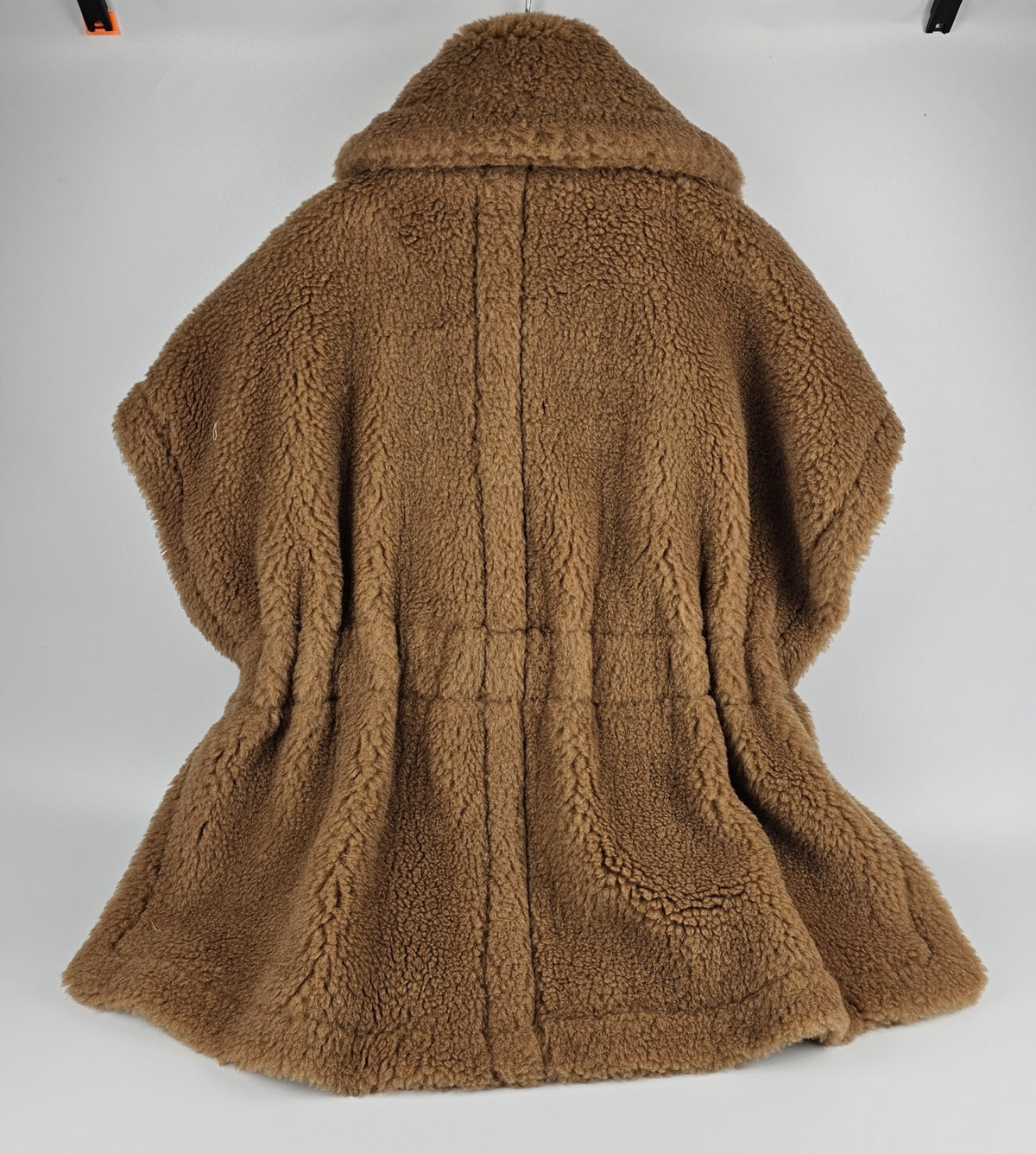 MAX MARA Newabavo Teddy Brown Fuzzy Wool Cape Coat New & Authentic