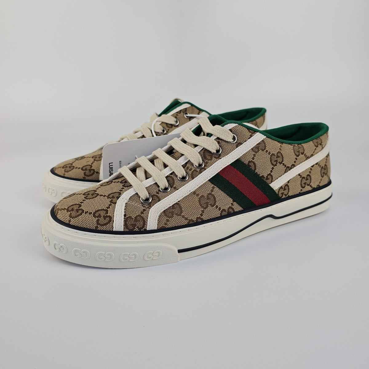 GUCCI Tennis 1977 GG Men's Beige Sneakers New Size UK 8 US 8.5