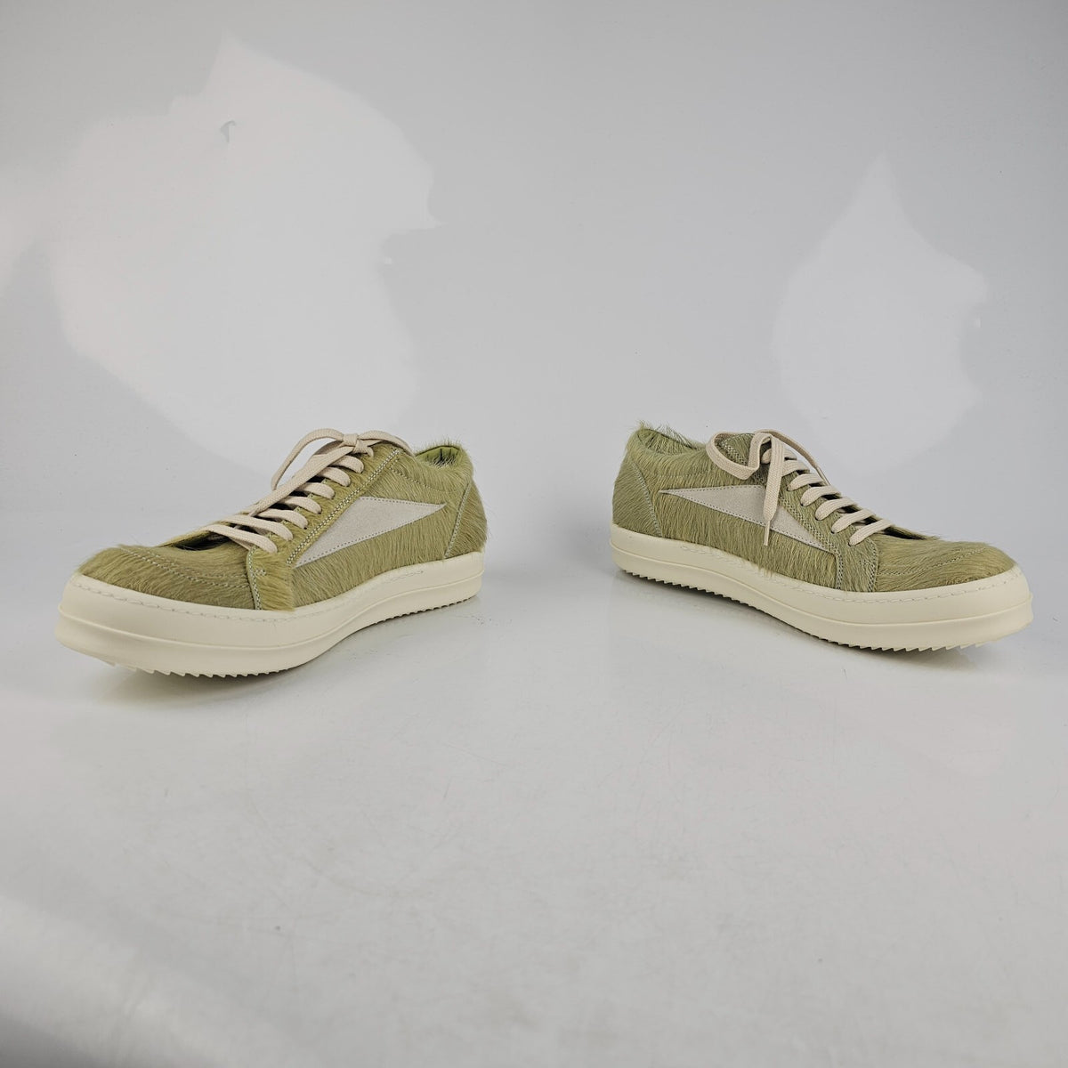 RICK OWENS Dirty Acid/Milk Vintage Leather Low Top Sneakers New Size 43 US 10