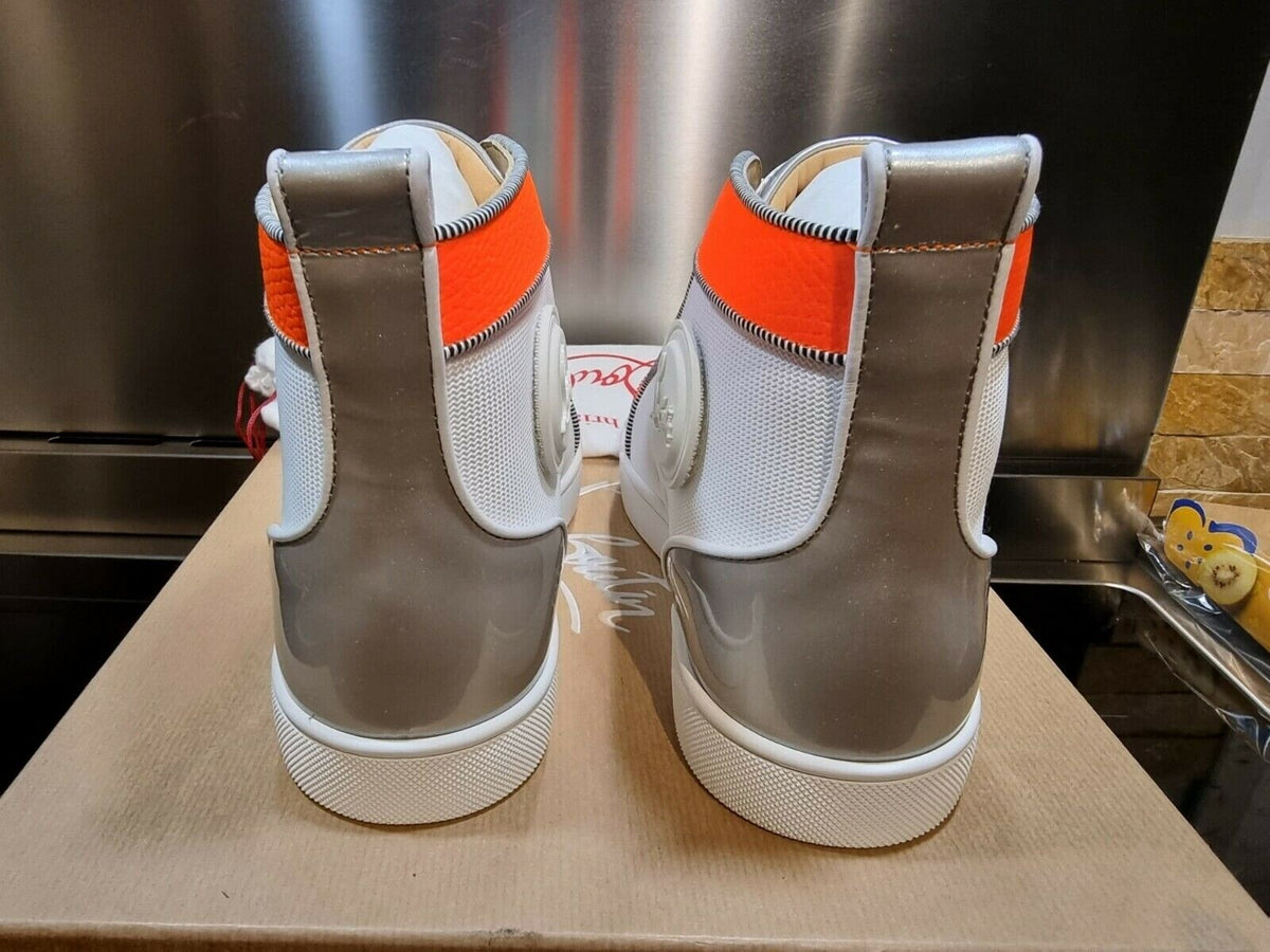 CHRISTIAN LOUBOUTIN Louis Orlato Grey And Orange Sneakers New Size 41.5 US 8.5